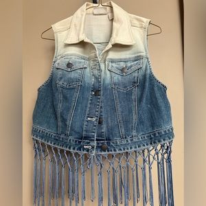 Denim Vest with fringe - Chico’s